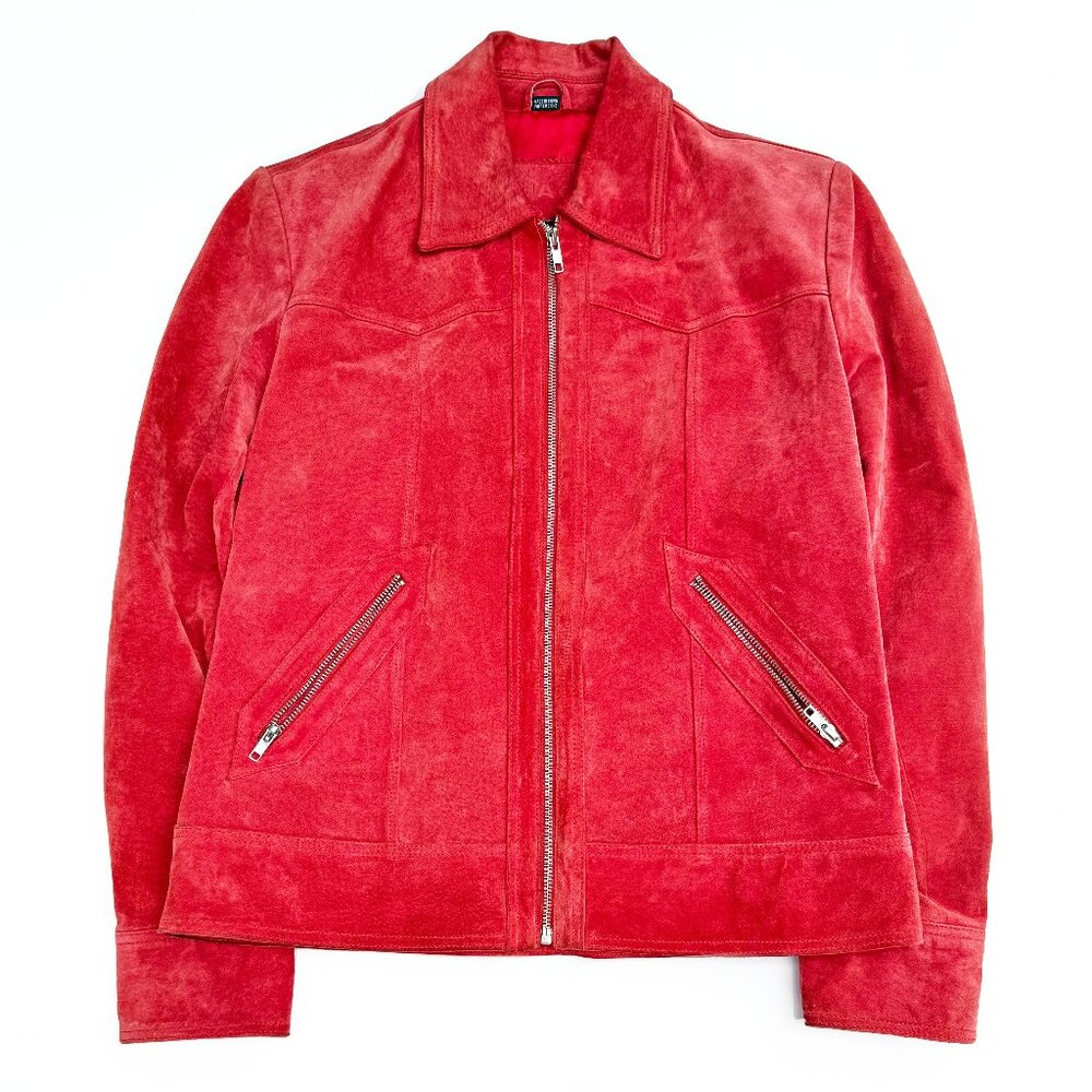 💜 Secondhand Nauge, Leather Suede Jacket